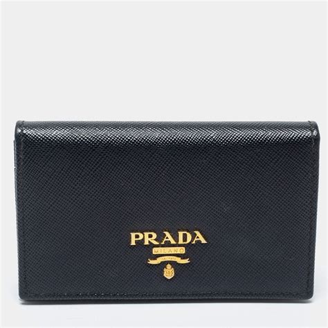 prada leather card holder with print|prada leather wallets for women.